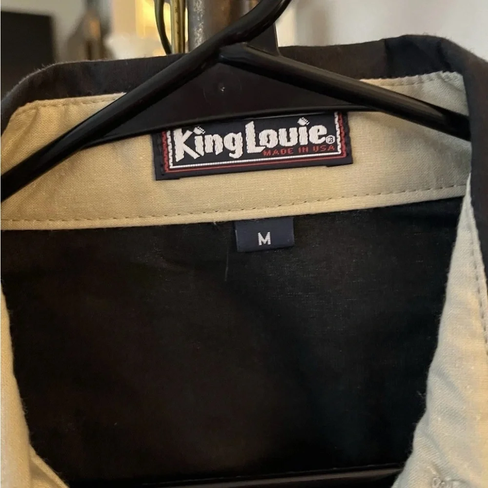 Vintage King Louie Windbreaker Jacket Medium Black - Picture 2 of 3